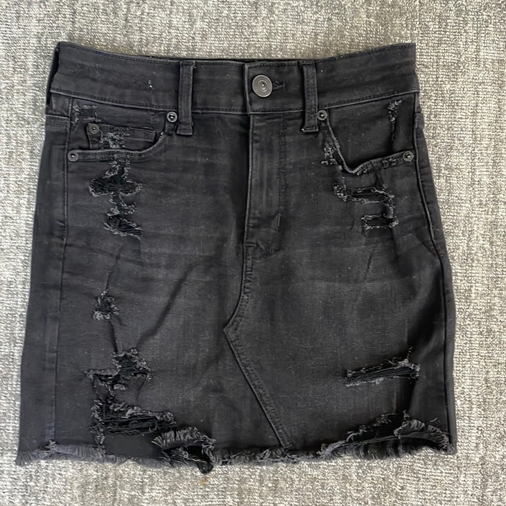 American Eagle black denim skirt